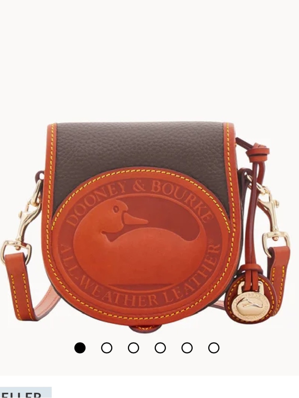 Dooney & Bourke Elephant Grey Leather Duck Crossbody Bag-NWT
